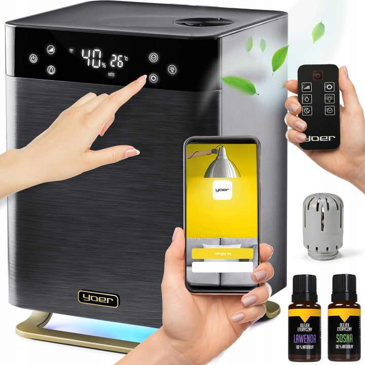 Yoer Nawilżacz powietrza automatyczny Yoer 5w1 Oczyszcza Jonizator +Aromaterapia