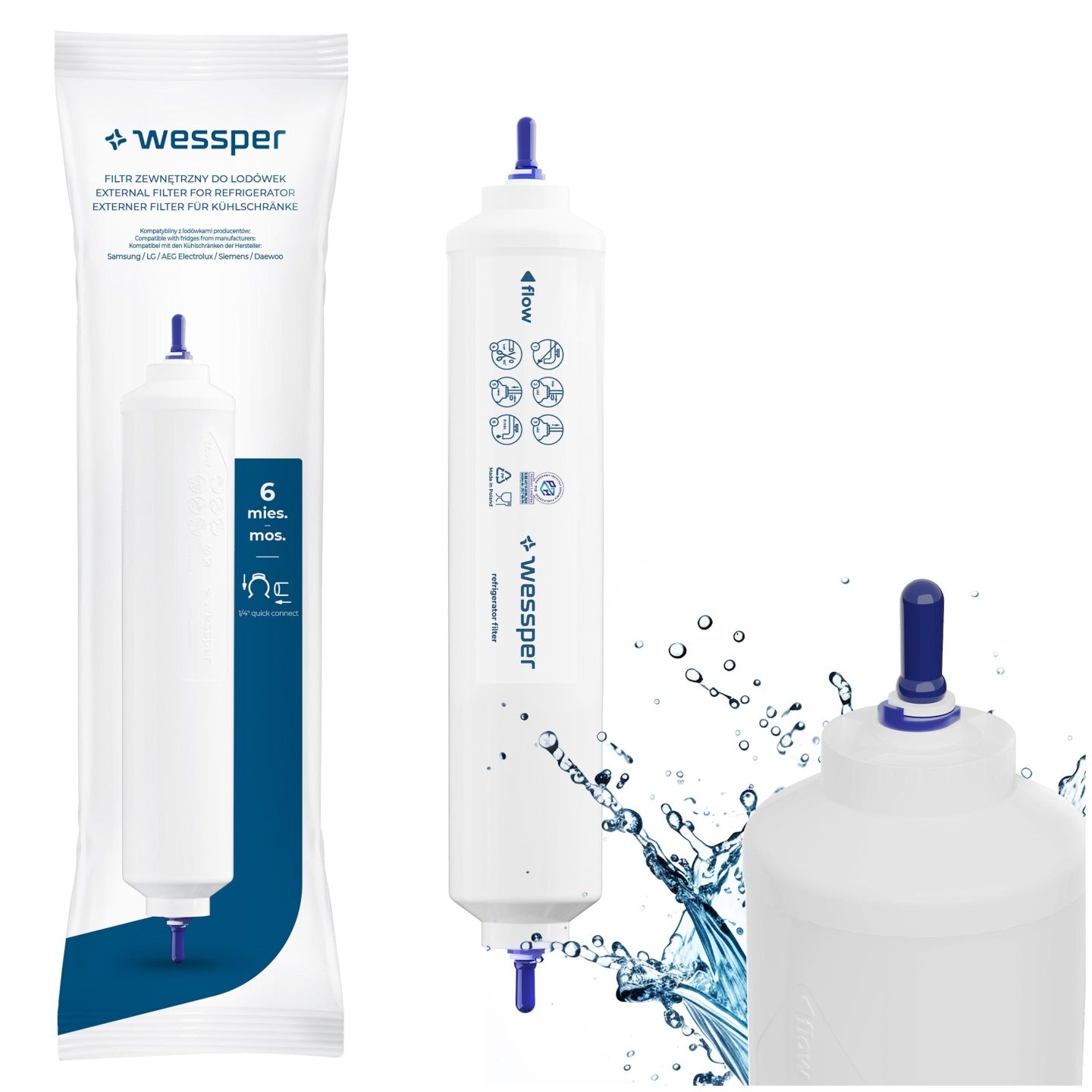 Wessper 2x Filtr do lodówki SAMSUNG zamiennik DA29-10105J HAFEX/EXP(1 szt.)