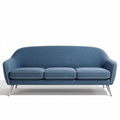 Sofa niebieska z tkaniny 200 x 85 x 75 cm na nogach metalowych