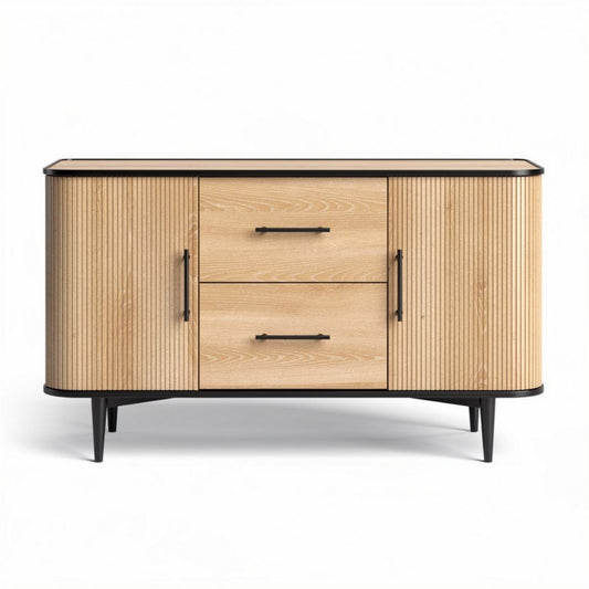 Szafka RTV z drewna w kolorze naturalnym o wymiarach 150 x 45 x 70cm