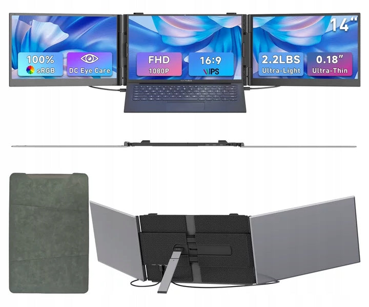Przenośny Monitor do Laptopa 14 FHD Ekran Rozszerzający do MacBook Windows