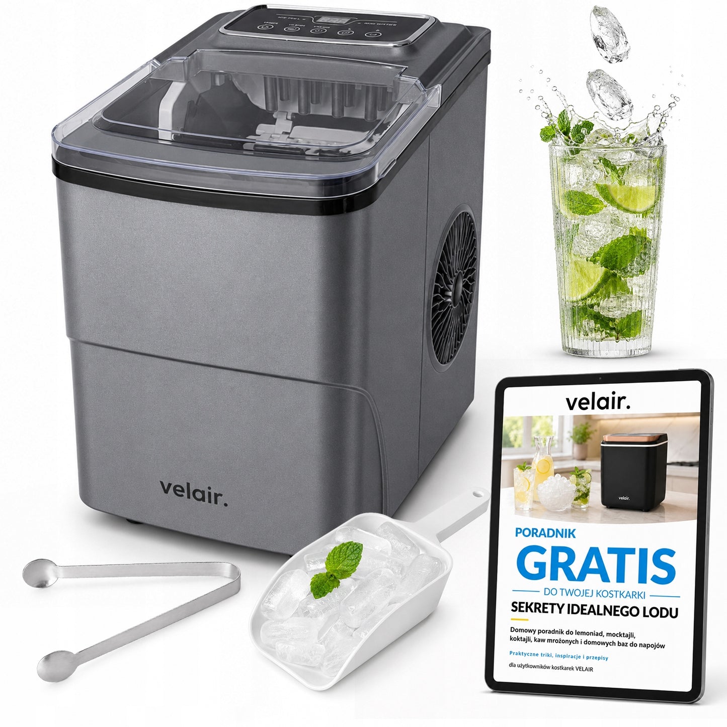 Kostkarka do lodu ICE PRO 160W! LÓD 6 MINUT! 12kg/24h + PORADNIK GRATIS!(Kostkarka do lodu ICE PRO 160W! LÓD 6 MINUT! 12kg/24h + PORADNIK GRATIS!)