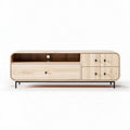 Stolik tv z drewna w kolorze naturalnym 120 x 40 x 40cm z szufladami