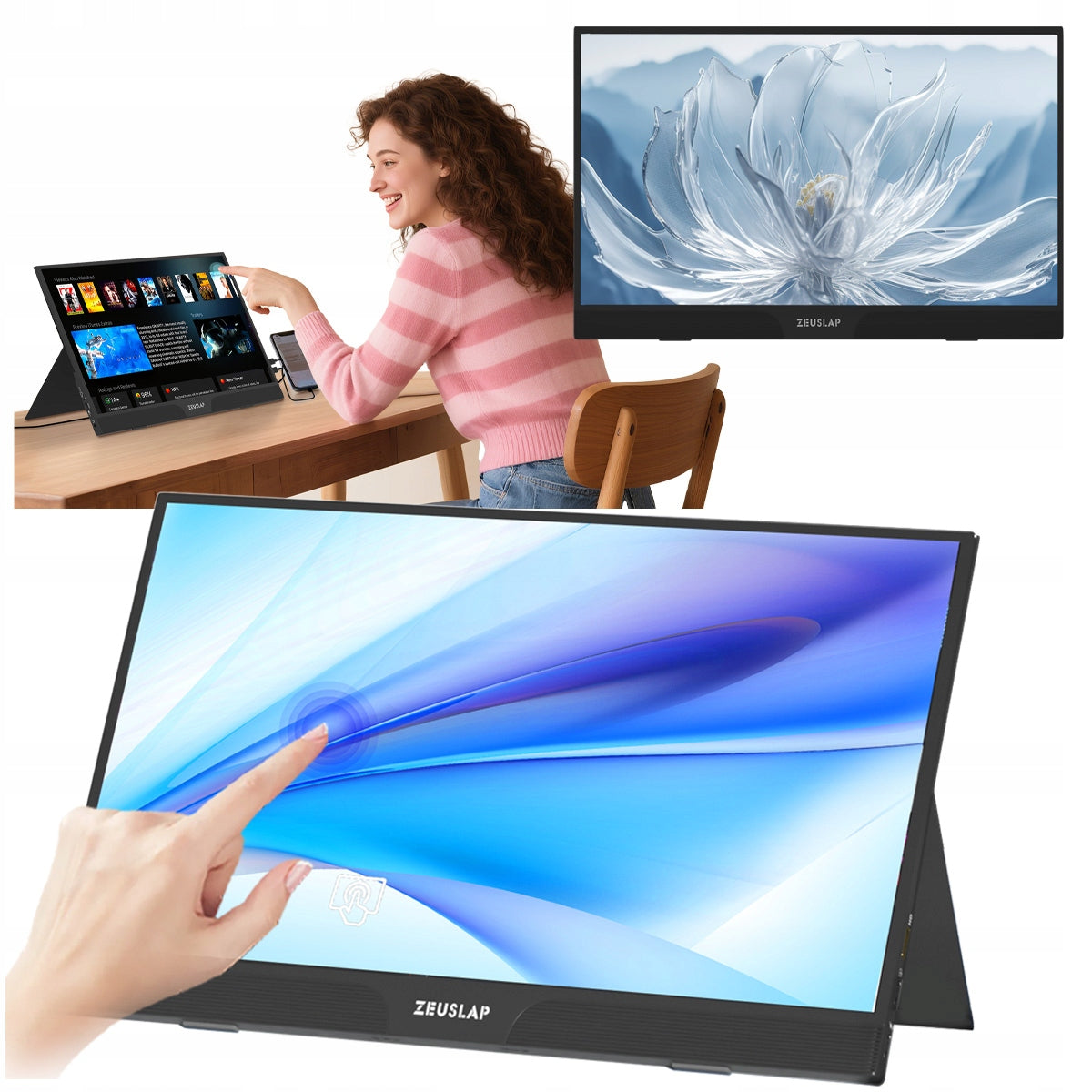 ZEUSLAP Monitor podróżny DO LAPTOPA TELEFONU 15,6 DOTYKOWY FHD ZEUSLAP Z15ST