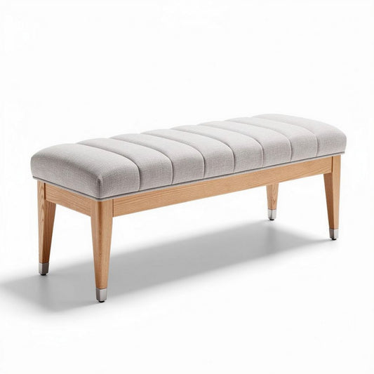 Sofa tapicerowana z drewna bukowego w kolorze szarym 120 x 40 x 45cm