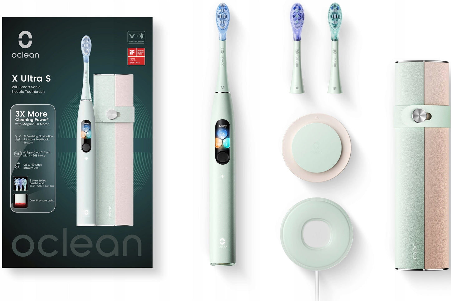 Szczoteczka soniczna OCLEAN X Ultra Set Miętowa